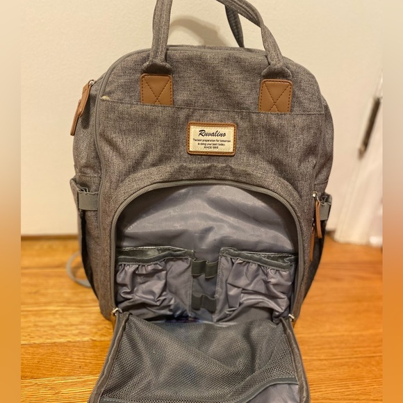 Ruvalino Large Diaper Bag Backpack Gray - Picture 4 of 13